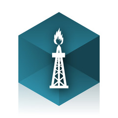 gas blue cube icon, modern design web element
