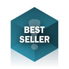 best seller blue cube icon, modern design web element