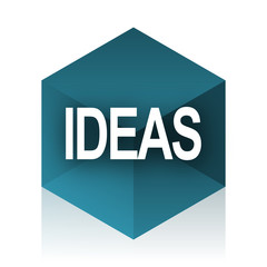 ideas blue cube icon, modern design web element