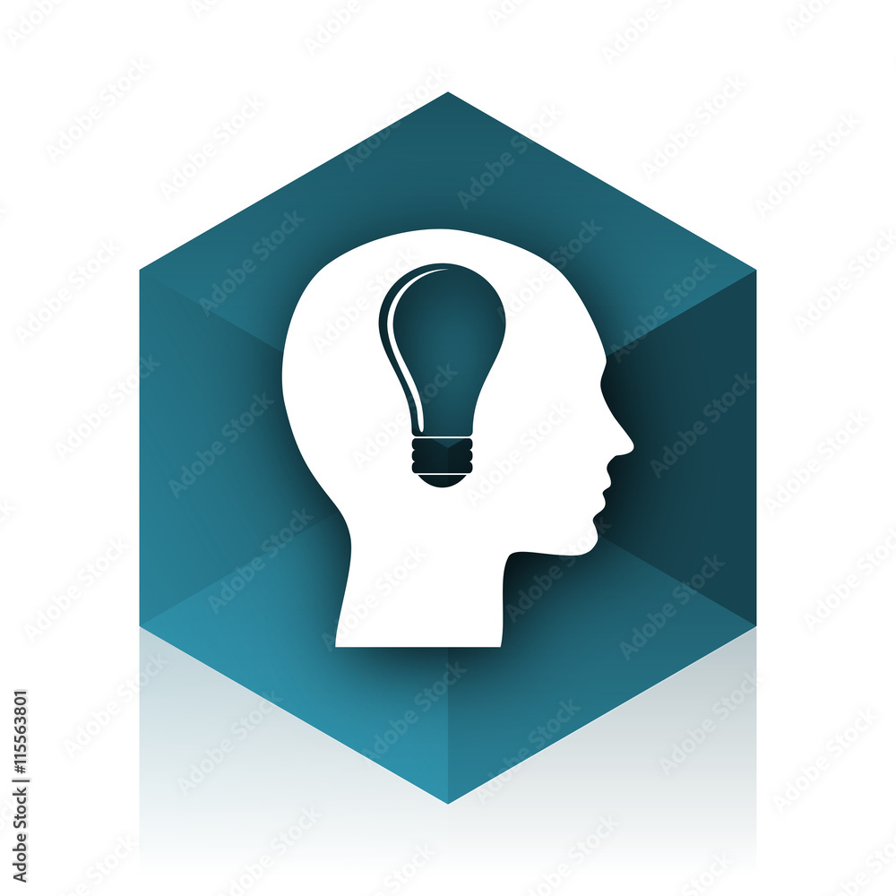 Aufkleber head blue cube icon, modern design web element