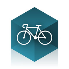 bicycle blue cube icon, modern design web element