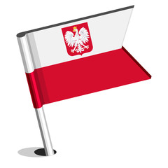 Polska chorągiew z godłem  - obrazy, fototapety, plakaty