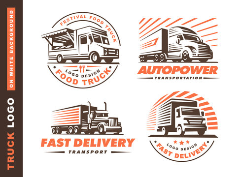 Logo set with truck and trailer