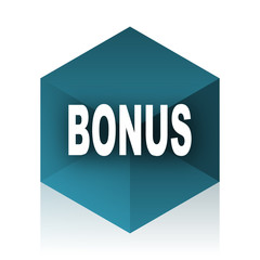 bonus blue cube icon, modern design web element