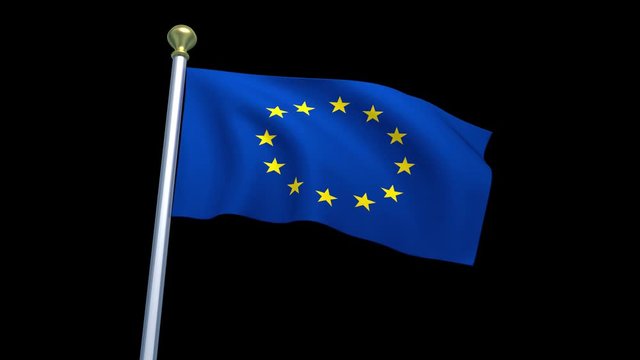 Euro Europe Flag Waving Eurozone EU European Union 4k

