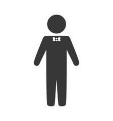 Pictogram concept represented by Man icon. Isolated and flat illustration 