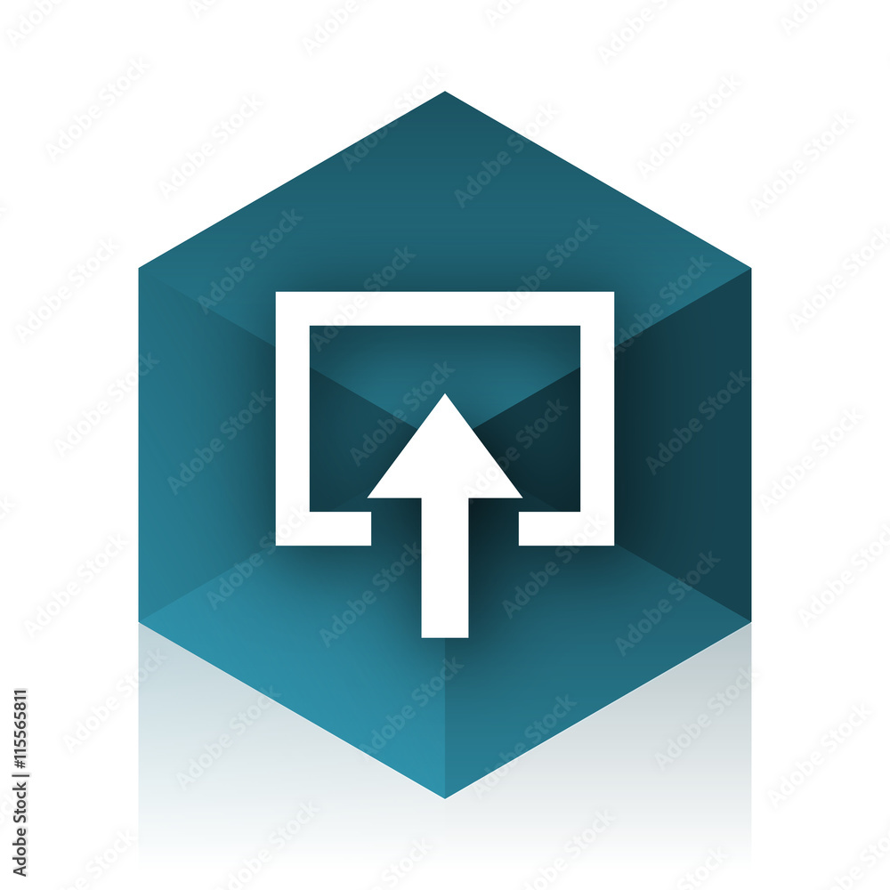 Poster enter blue cube icon, modern design web element