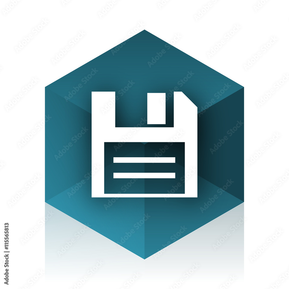 Poster disk blue cube icon, modern design web element