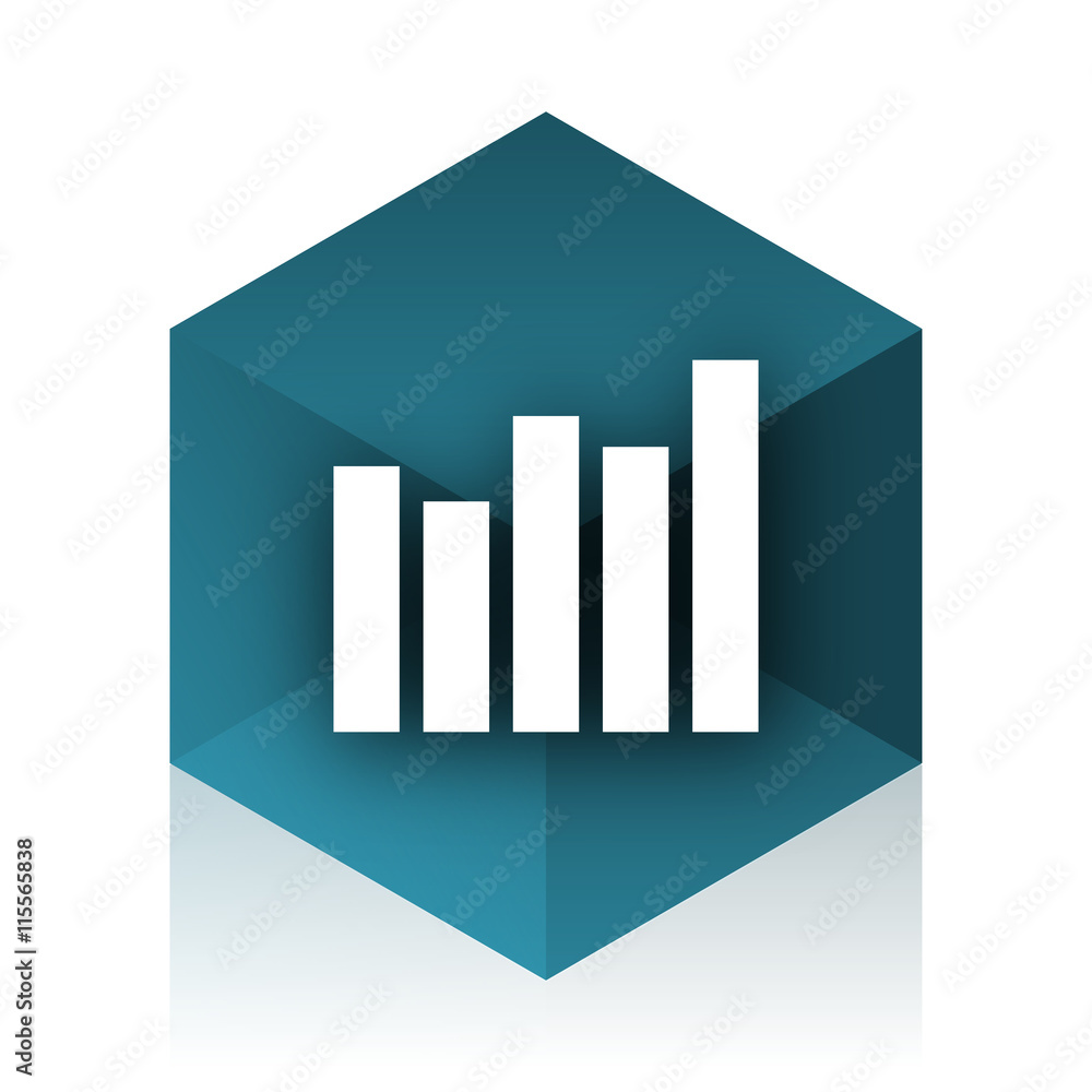 Poster graph blue cube icon, modern design web element