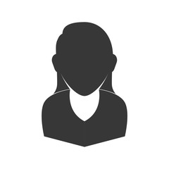 Avatar concept represented by Woman silhouette icon. Isolated and flat illustration 