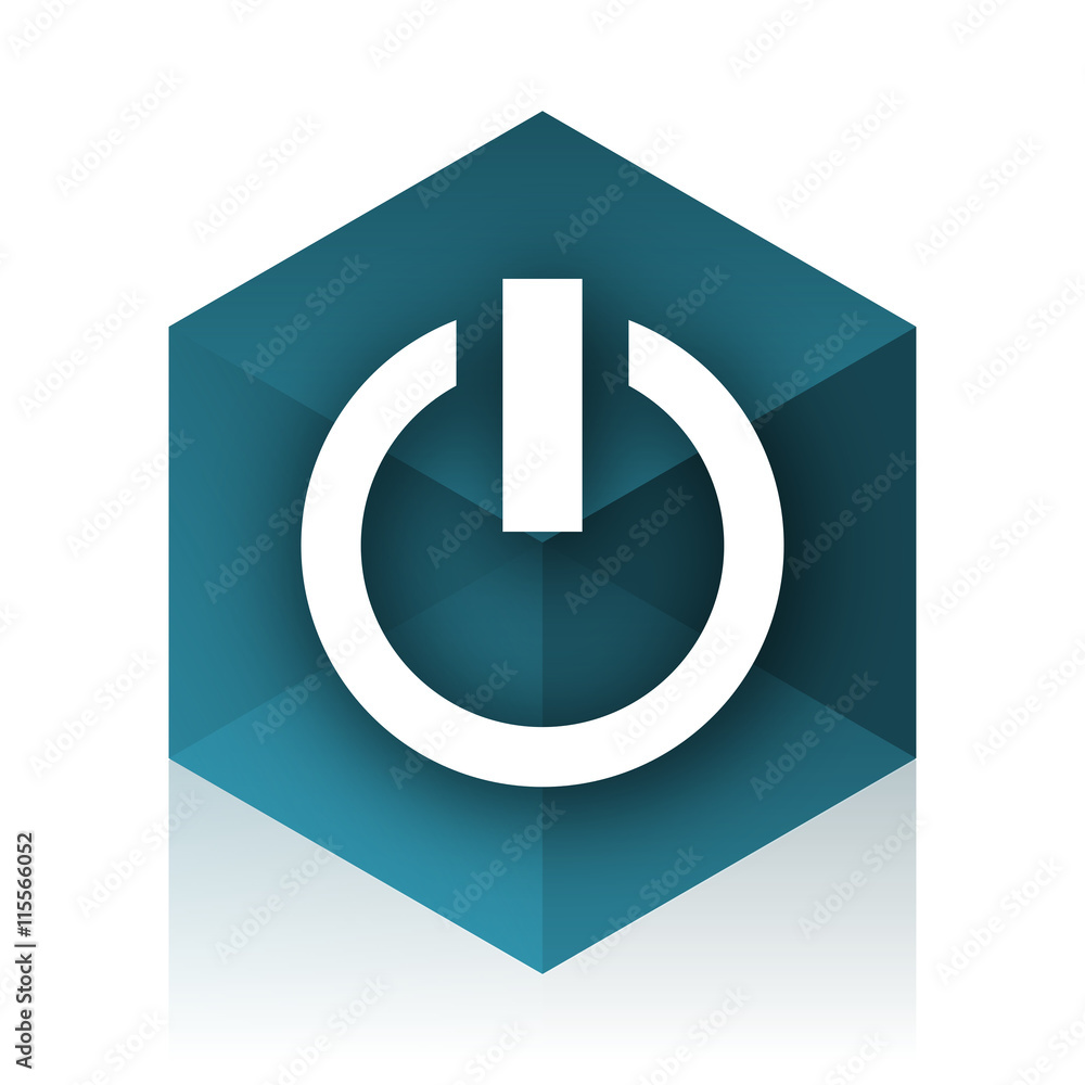 Poster power blue cube icon, modern design web element