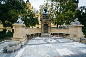 Obraz premium Memorial for Vítězslav Hálek, in Prague, Czech Republic.