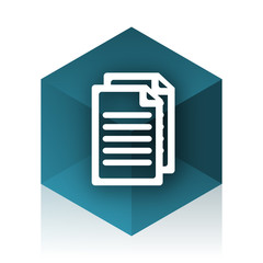 document blue cube icon, modern design web element