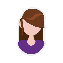 Avatar concept represented by Woman icon. Isolated and flat illustration 