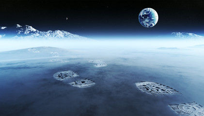 Footprints on alien planet © JohanSwanepoel