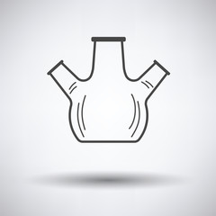 Icon of chemistry round bottom flask with triple throat
