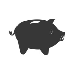 Money concept represented by Piggy icon. Isolated and flat illustration 