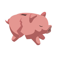 Money concept represented by Piggy icon. Isolated and flat illustration 