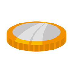Money concept represented by gold Coin icon. Isolated and flat illustration 