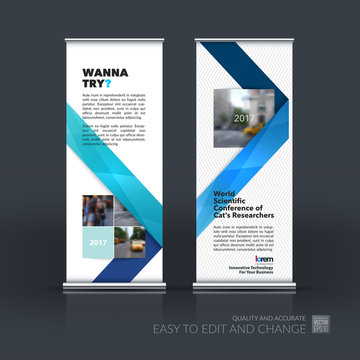 Vector set of modern Roll Up Banner Stand Design with abstract w