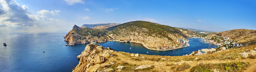 Fototapeta na wymiar The panorama of Balaklava bay, Crimea