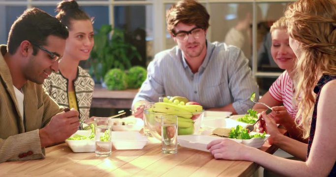 Casual business team having lunch 