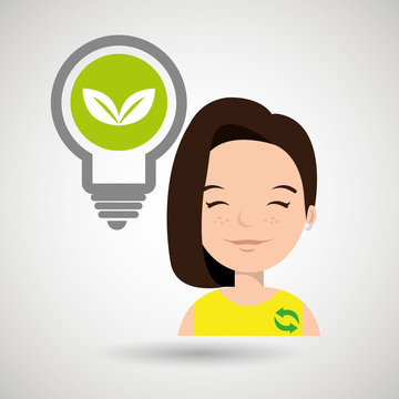woman and environment isolated icon design, vector illustration  graphic 