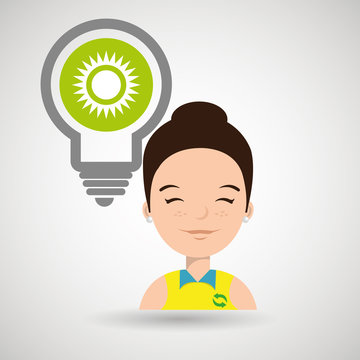 woman and environment isolated icon design, vector illustration  graphic 