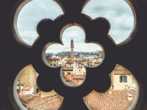 Italy Florence cityscape with Palazzo Vecchio