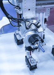 robotic hand machine tool at industrial manufacture factory
