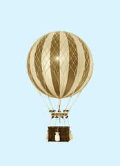 Naklejka premium Old fashioned helium balloon on blue sky