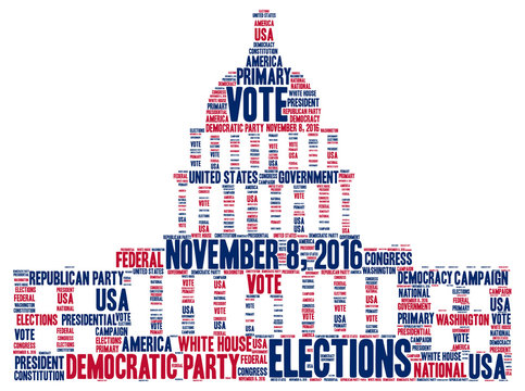 United States of America elections 2016 word cloud