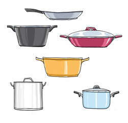 pot kitchen hand drawn art cute illustration