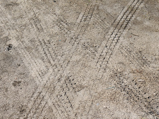 Wheel tracks on the ground