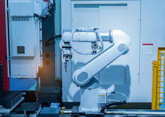 robotic hand machine tool at industrial manufacture factory