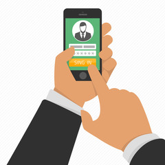 Sign in page on smartphone screen