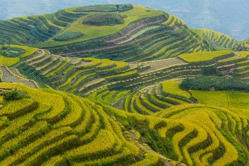 China, Sichuan, Guilin, Aerial view of rural landscape