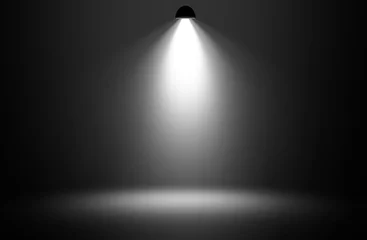 Rolgordijnen White spotlight design background. © r_tee