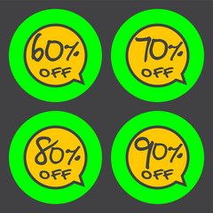 Sale discount icons.
