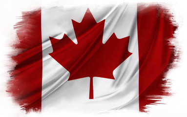 Naklejka premium Rippled silky Canadian flag