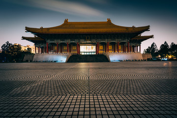 The National Theater at night, at Taiwan Democracy Memorial Park