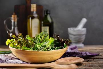 Fresh green salad mix.