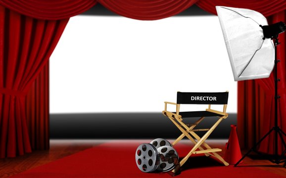 Director seats and cinema screen