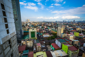 View of buildings in Sampaloc, in Manila, The Philippines.