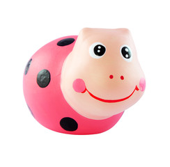 Ceramic funny turtle on white background