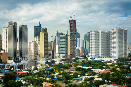 View of the skyline of Makati in Metro Manila, The Philippines.