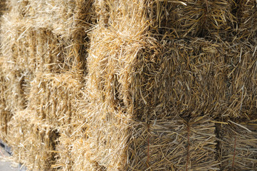 stack hay bales