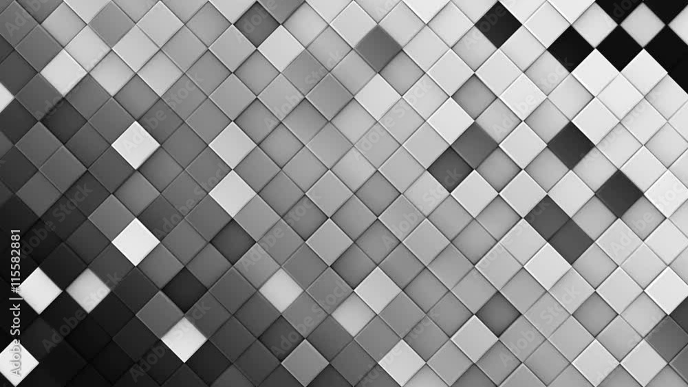 Poster black and white rhombs. geometric 3d render animation. computer generated seamless loop abstract bac