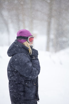 Sweden, Narke, Filipshyttan, Side view of woman standing in field