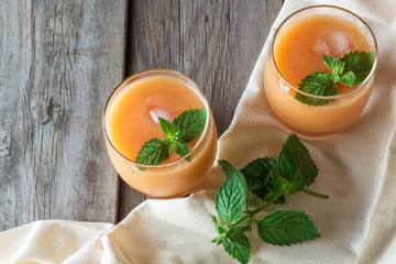 two glasses of fruit smoothies